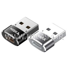 ریدر OTG مبدل TYPE-C F به USB 3.0 M / پرسرعت / مارک HISKA OT-03 / تک پک جعبه ای